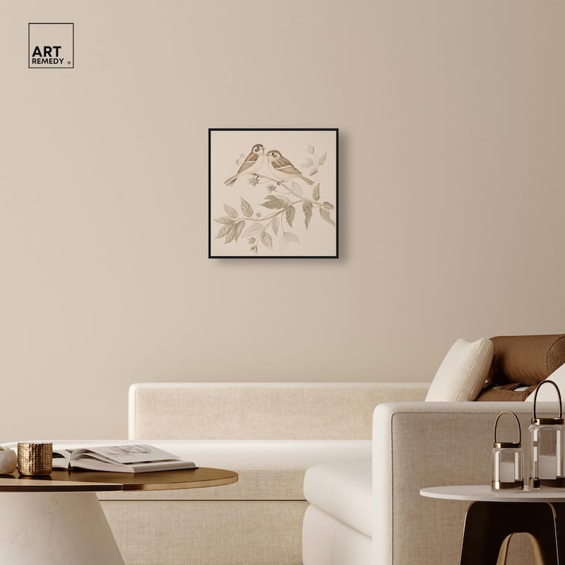 Pair of Finches III Canvas by Art Remedy