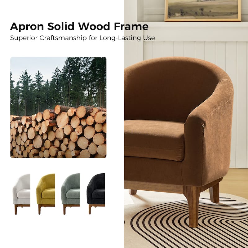 Joseph Modern Boucle Solid Wood Armchair Chair By HULALA HOME