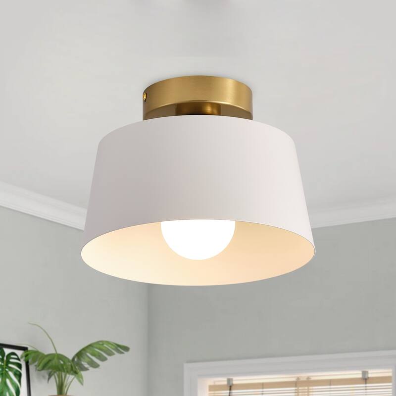 Farmhouse Semi Flush Mount Ceiling Light Fixture for Porch Hallway Passway