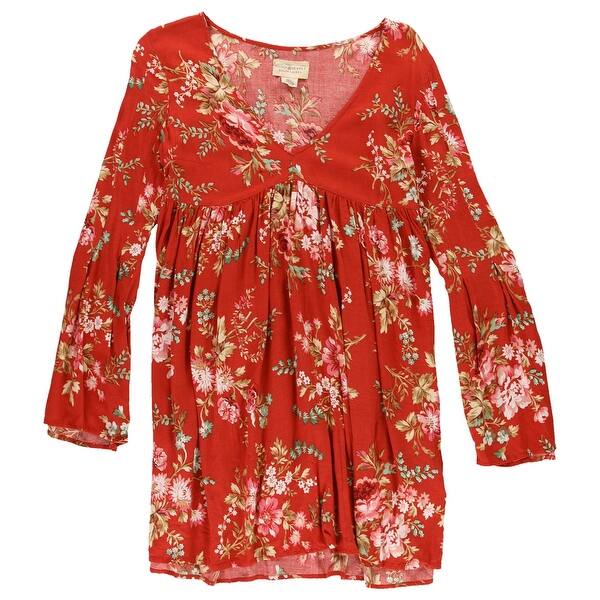 open lace back dress Lauren Ralph Lauren Red Floral Wrap Midi Dress
