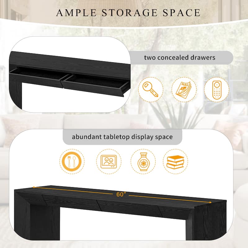 Console Table with 2 Concealed Drawersrs