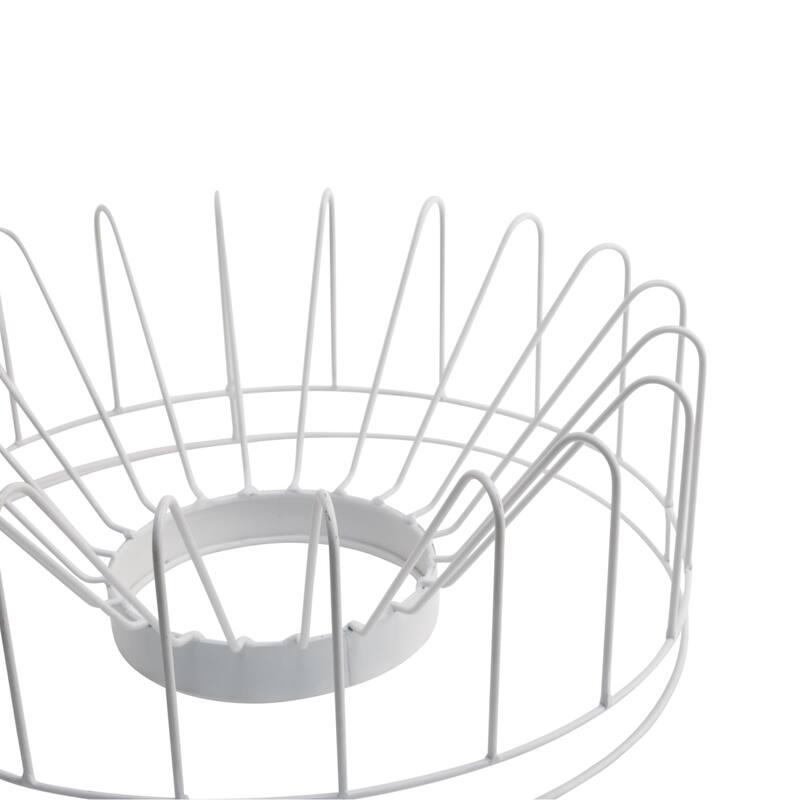 White Metal Circular Plate Storage Rack