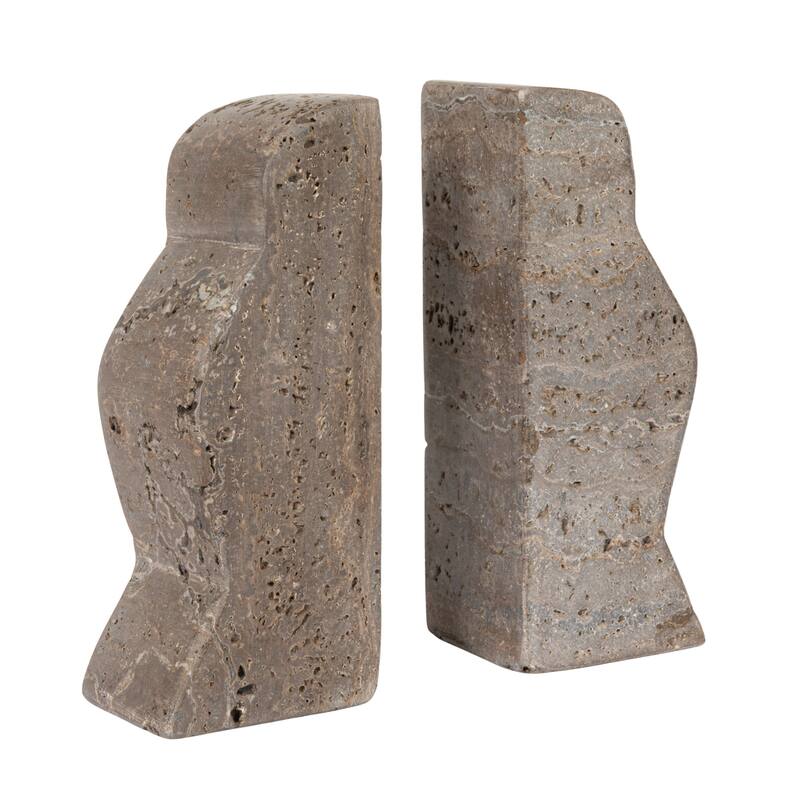 Decorative Travertine Wave Bookends