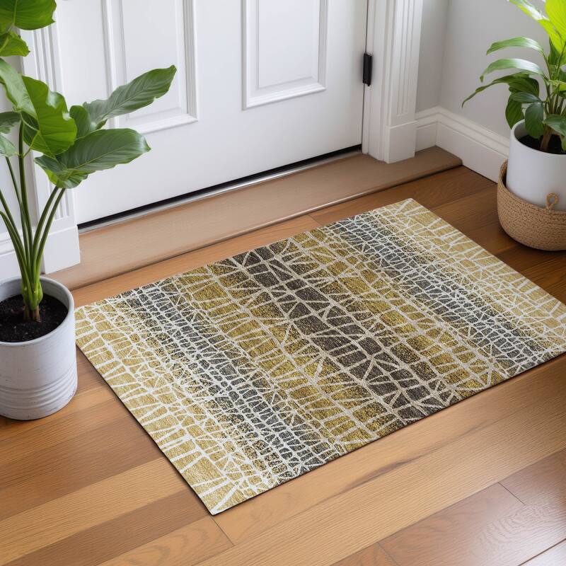 Machine Washable Indoor/ Outdoor Boho Global Chantille Rug