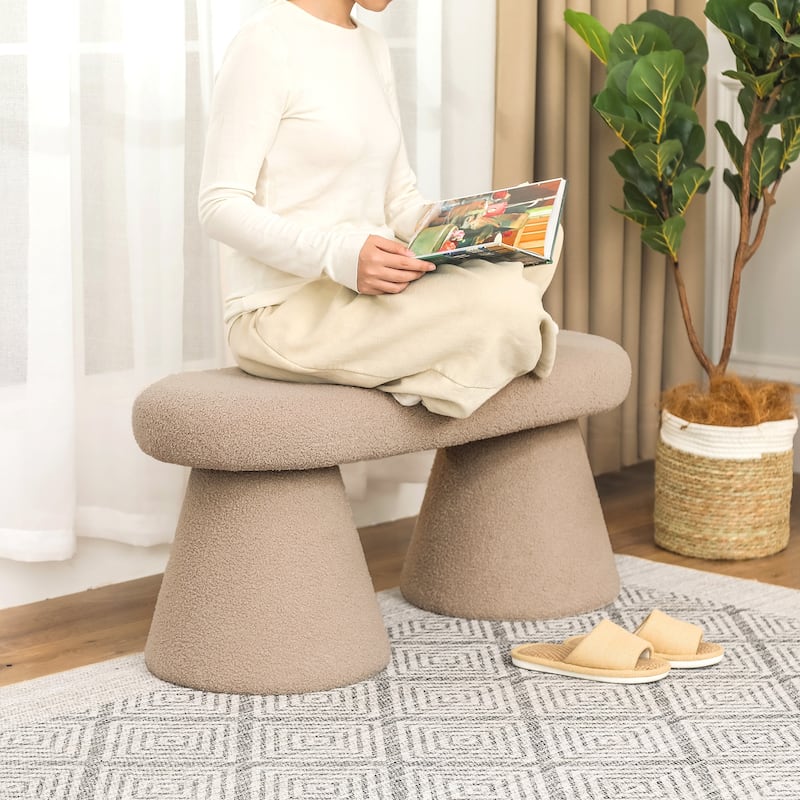 Adeco 39 Inches Long Soft Ottoman Bench for Living Room Bedroom