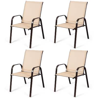Costway 4PCS Patio Chairs Garden Deck Yard with Armrest - See Details
