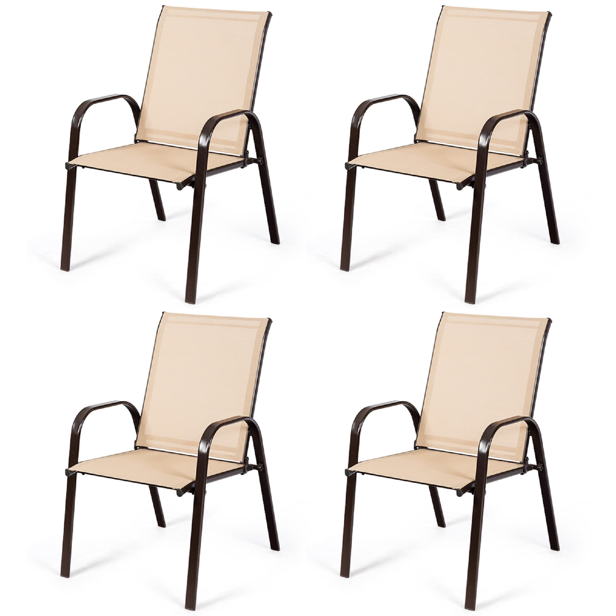 Costway 4PCS Patio Chairs Garden Deck Yard with Armrest - See Details