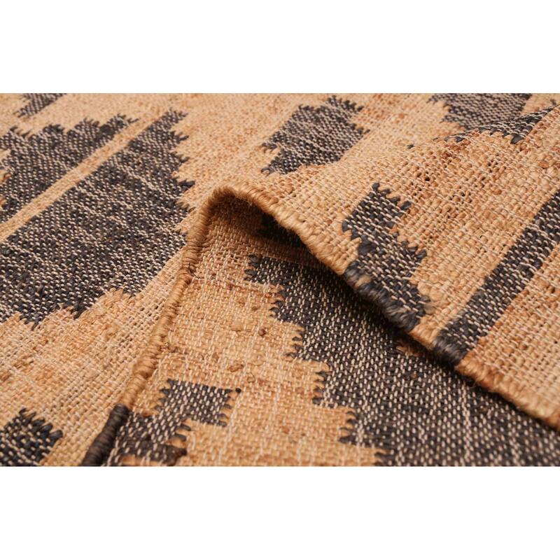 ECARPETGALLERY Flat-Weave Palas Denizli Tan Jute Kilim - 5'5 x 7'3