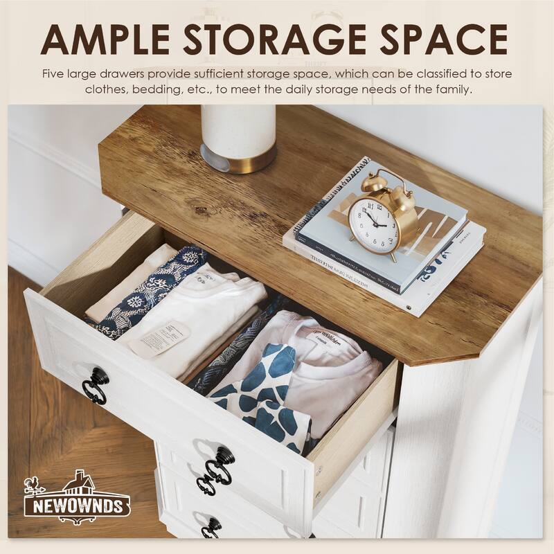 Farmhouse Wooden Dresser with Charging Station