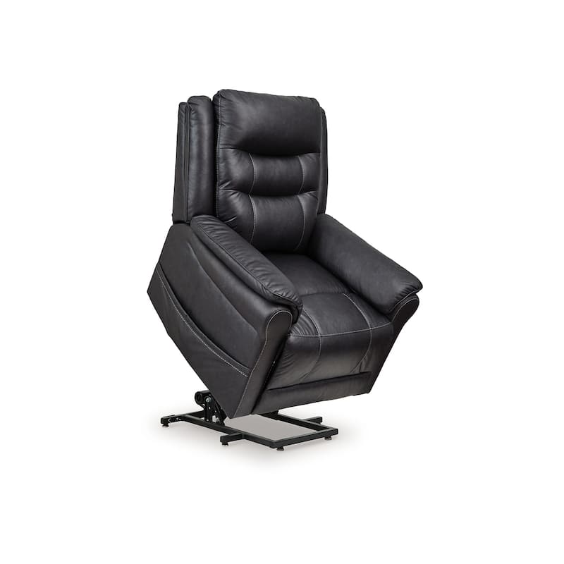 Otim Power Lift Recliner Chair, 35in, Heat Massage, Black Faux Leather
