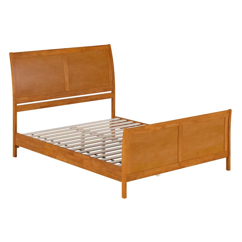 Valencia Solid Wood Low Profile Sleigh Platform Bed with Matching Footboard