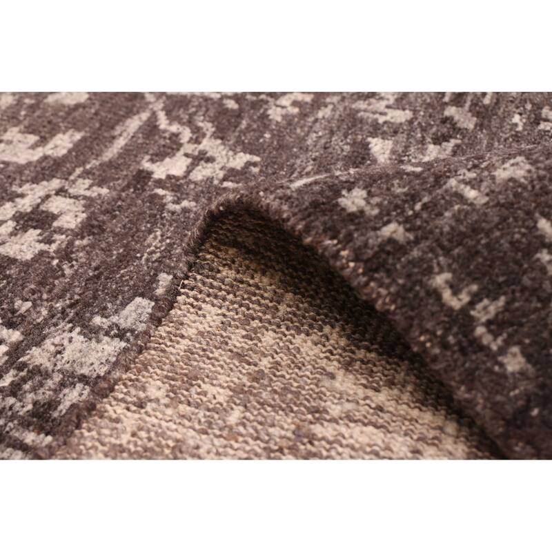 ECARPETGALLERY Hand-knotted Elysian Dark Grey Wool Rug - 8'1 x 10'0