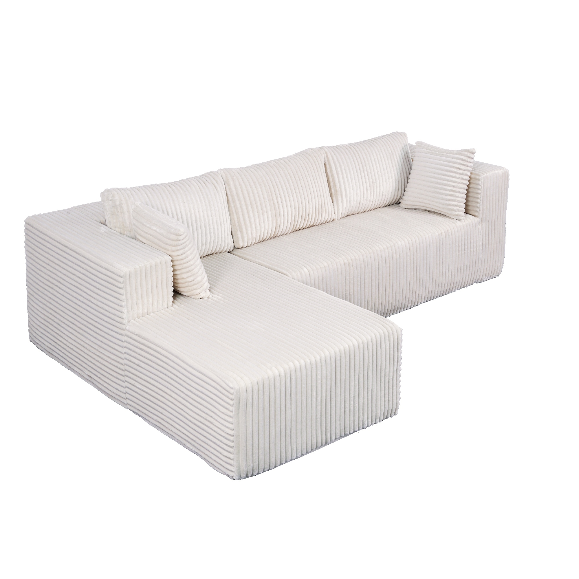 L Shaped Boneless Sectional Couches, Modern Modular Sectional Sofa with Chaise, Comfy Memory Foam Cloud Couch for Living Room