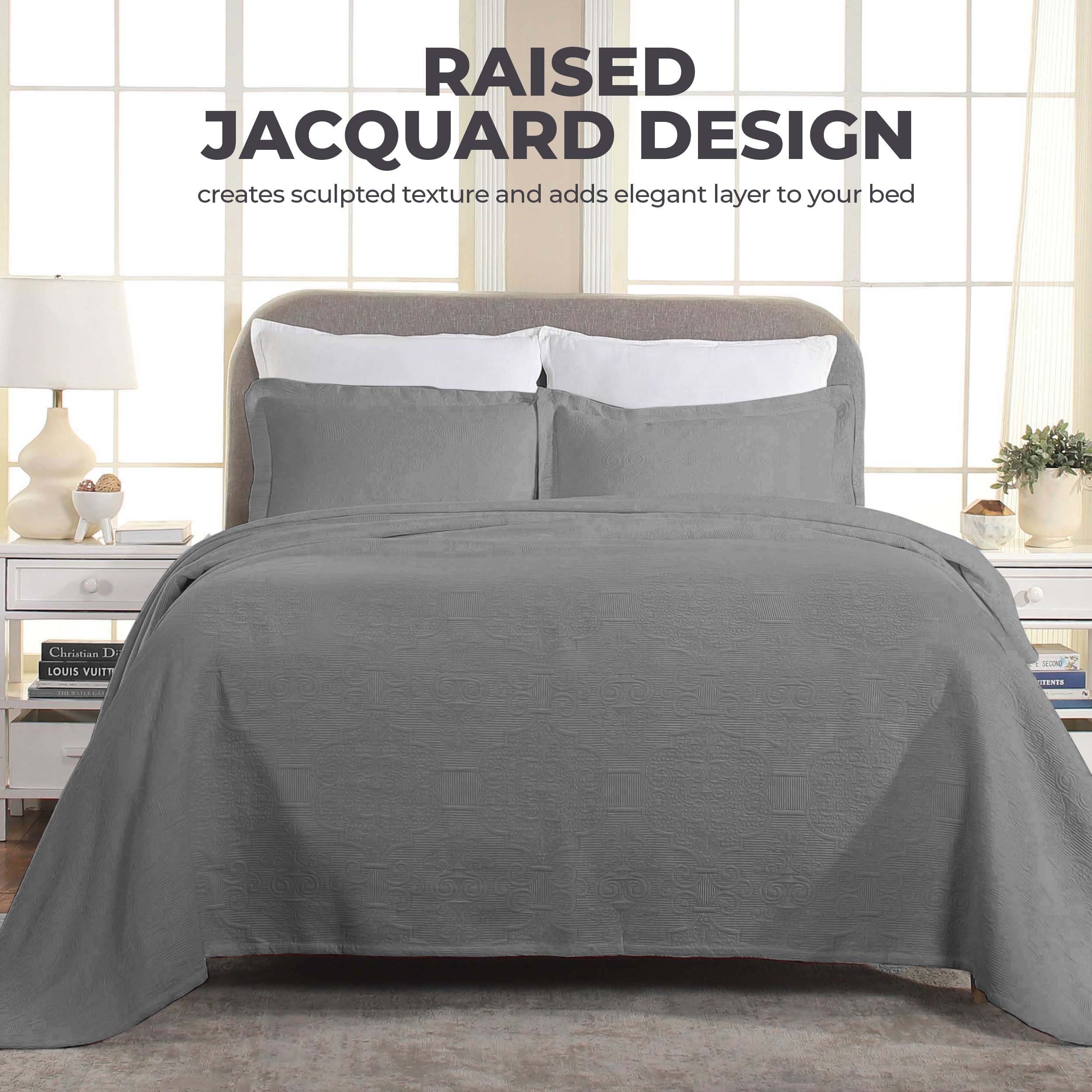 Superior Florin Jacquard Scrolling Medallion Cotton Bedspread Set - Picture 28 of 120