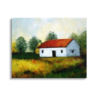 Stupell Countryside Meadow Cottage Landscape Canvas Wall Art, Design by ...