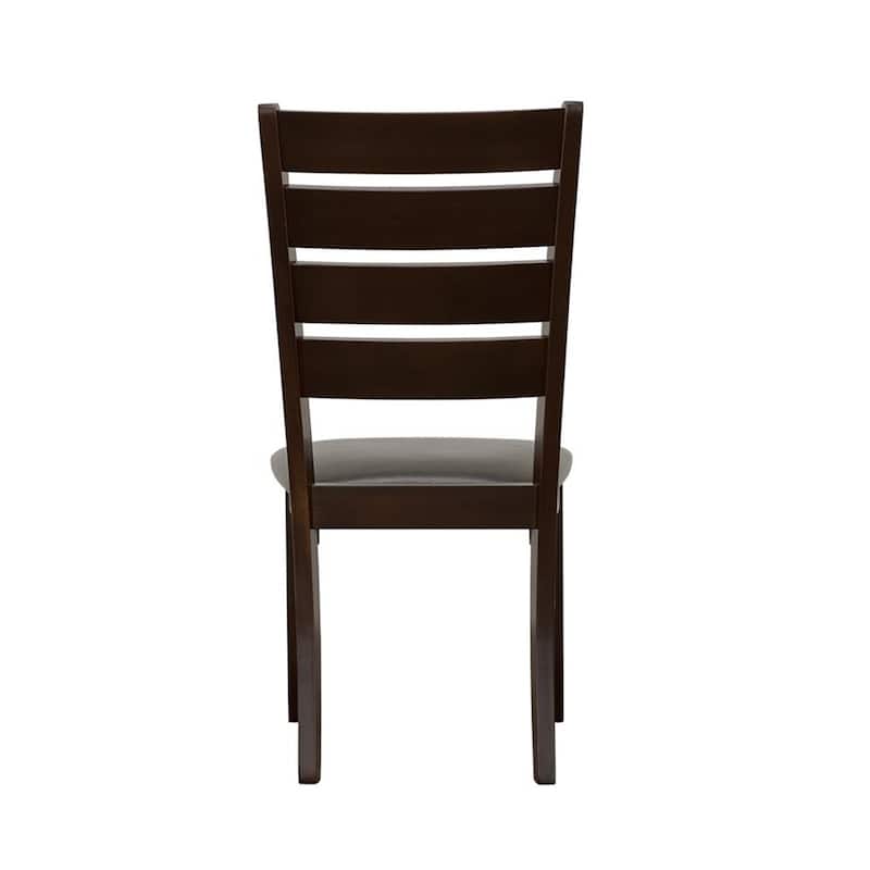 Set of 2 Slat Back Side Chairs in Cappuccino and Black