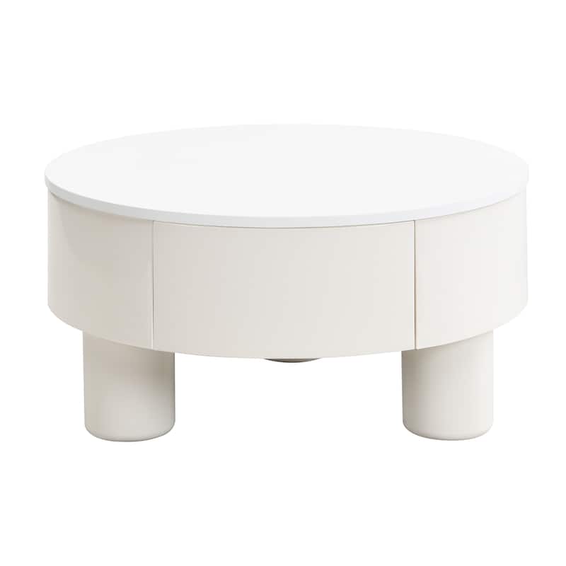 Nested Coffee Table Set with Storage Drawer and Round Tops, Accent Tables End Table with Tempered Glass