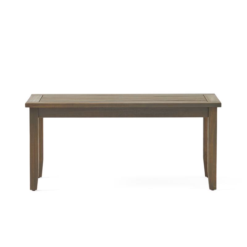 Peyton Outdoor Cushioned Acacia Wood Loveseat and Table Set by Christopher Knight Home
