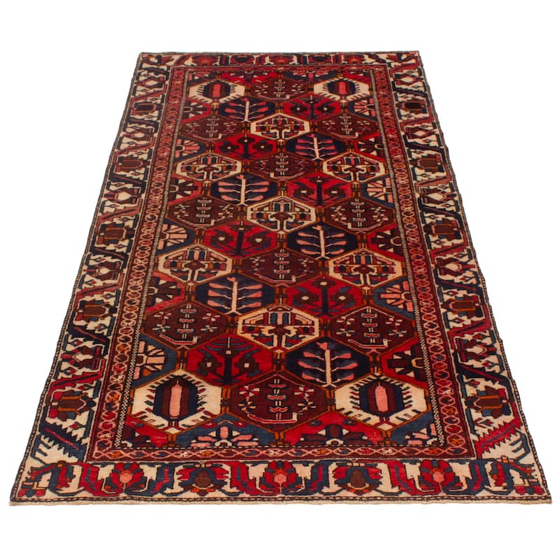 ECARPETGALLERY Hand-knotted Kayseri Vintage Red Wool Rug - 4'7 x 9'4