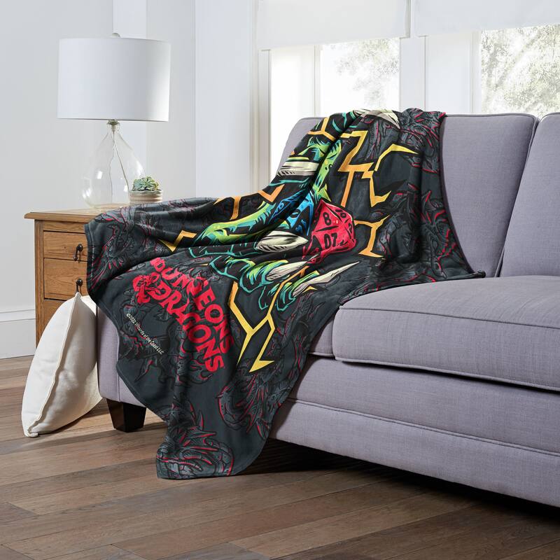 Dungeons and Dragons -Electric Dice Silk Touch Throw