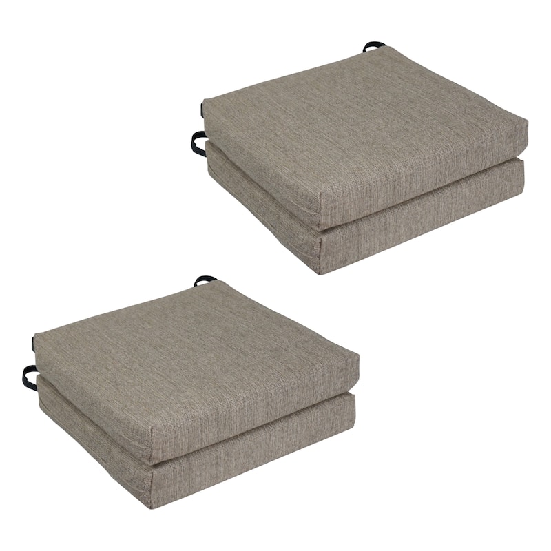 20-inch by 19-inch Premium Woven Olefin Indoor/Outdoor Chair Cushions (Set of 4) - 20 x 19 - Seravo Brown
