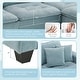 preview thumbnail 44 of 55, Roomfitters 100 x 59" Modern Convertible L-Shaped Sectional Sofa with Free Pillows, 4-Seat Suede Velvet Sleeper Sofa