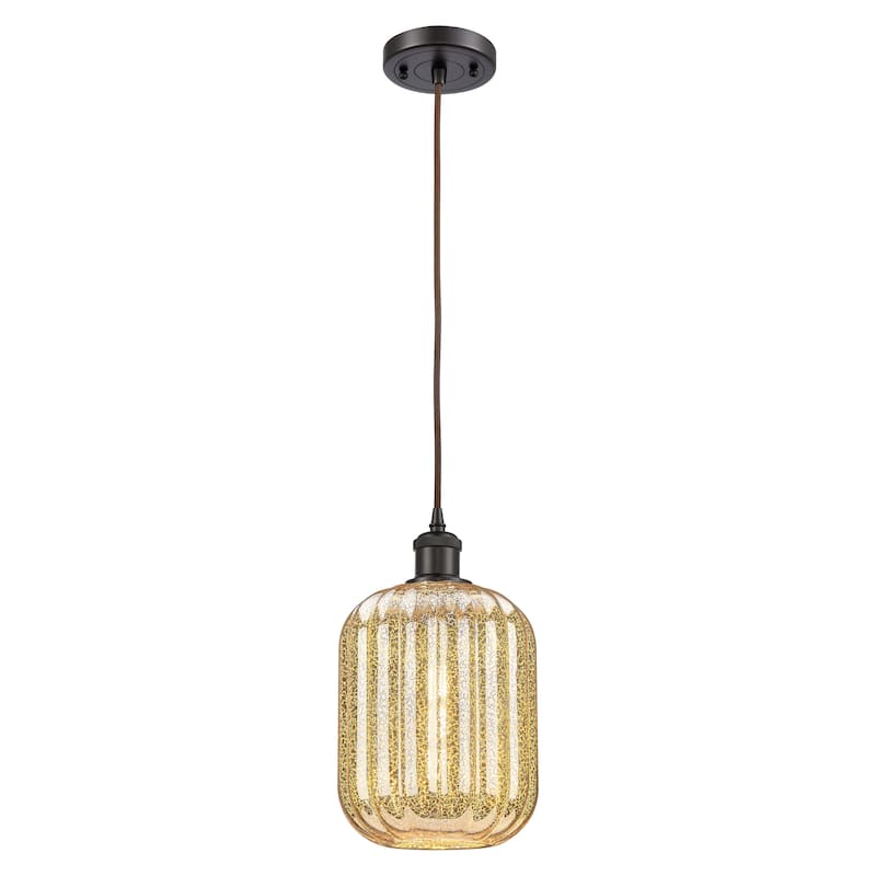 Innovations Lighting Endless Possibilities Ballston - Preston - 1 Light 7" Jar Shade Cord Hung Mini Pendant - Mercury/Oil Rubbed Bronze