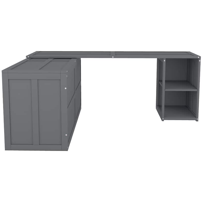 Queen Size Murphy Bed with Rotable Desk