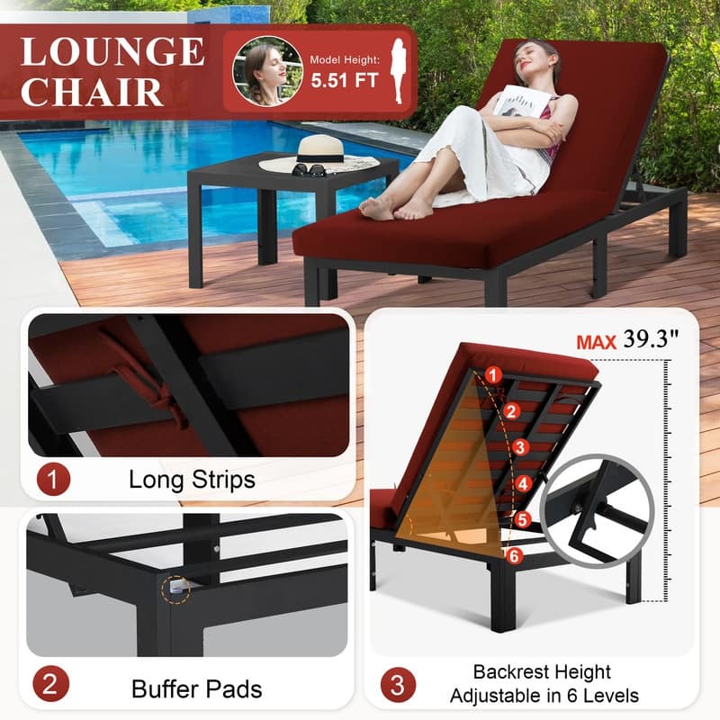 FINCATI Aluminum Outdoor Patio Furniture Conversation Sectional Sofa Set