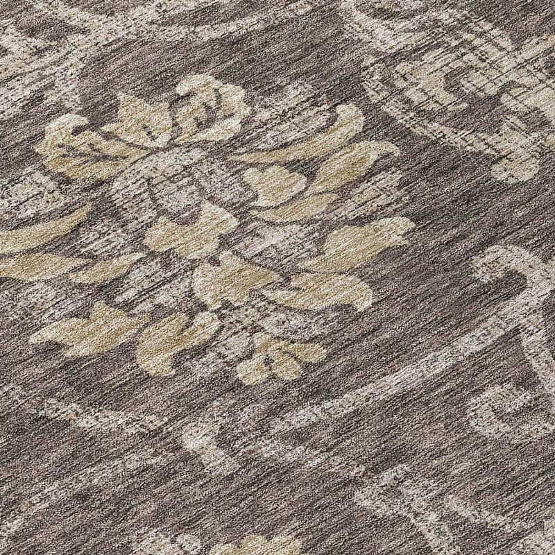 Machine Washable Indoor/ Outdoor Chantille Floral Scroll Rug