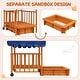 preview thumbnail 7 of 9, Costway Wooden Retractable Sandbox with Cover & Built-in Wheels Kids