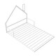 preview thumbnail 6 of 7, Full Size Metal Floor Bed Slats Support Bed Frame with House-shaped Headboard, Simple Metal Bed Kids Toddler, Solids White