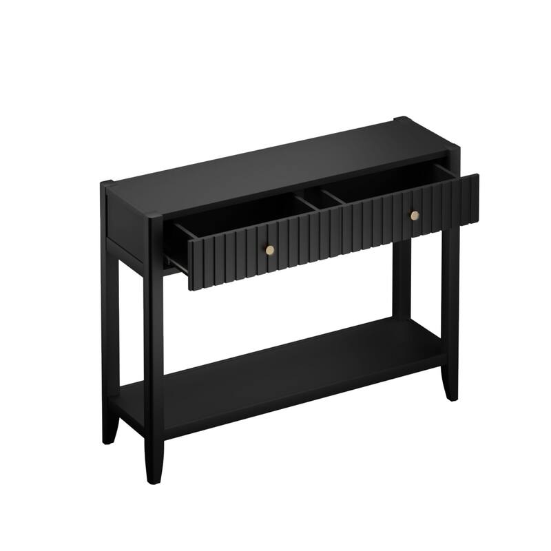 39.4" Stylish Narrow Console Table with 2 Drawers for Living Room Storage