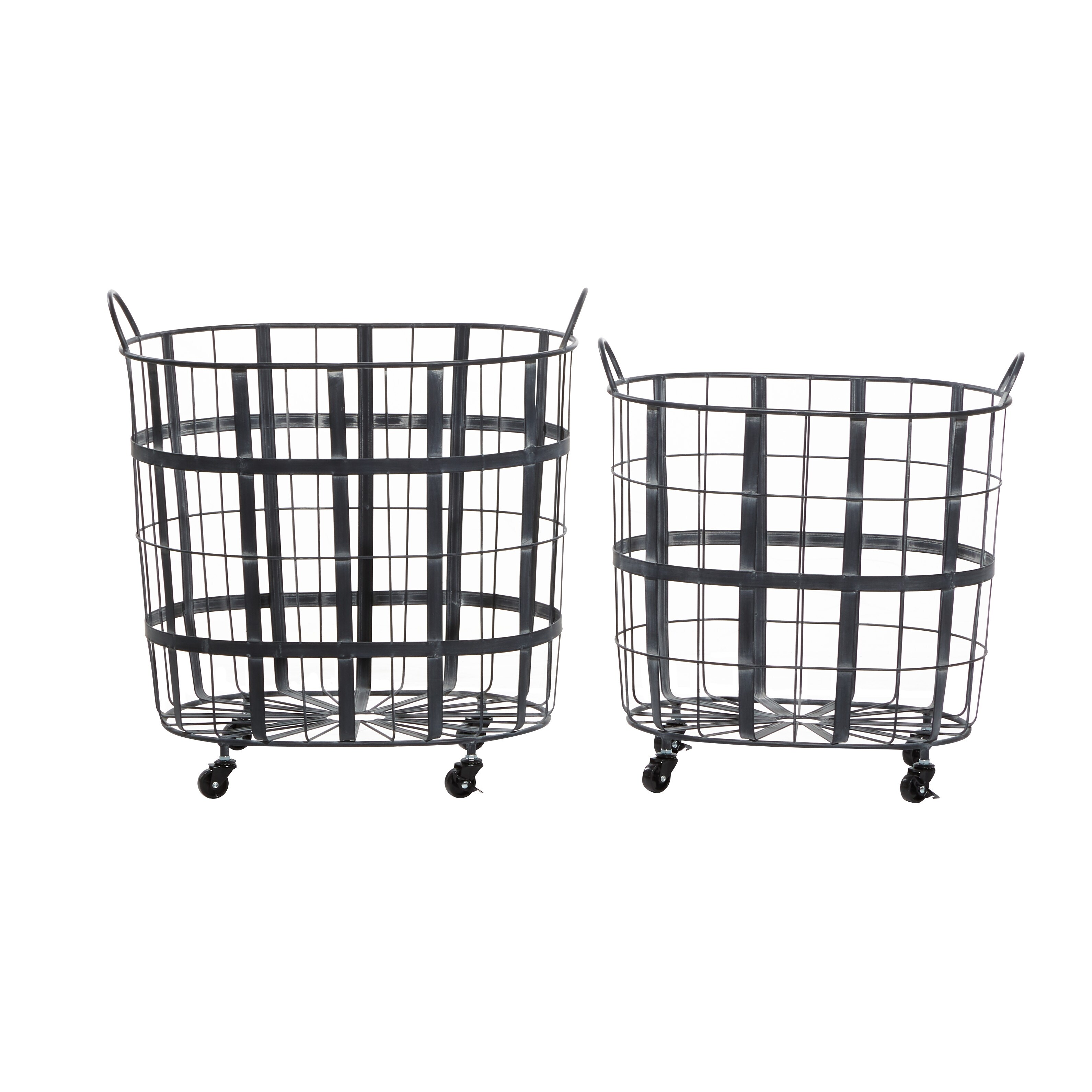 Black Metal Wire Grid Decorative and Functional Storage Basket