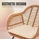 preview thumbnail 44 of 45, 3 Piece Outdoor Wicker Furniture Patio Bistro Set With Cushions for Porch Poolside Garden - 21.2"L x 23.6"W x 31.5"H
