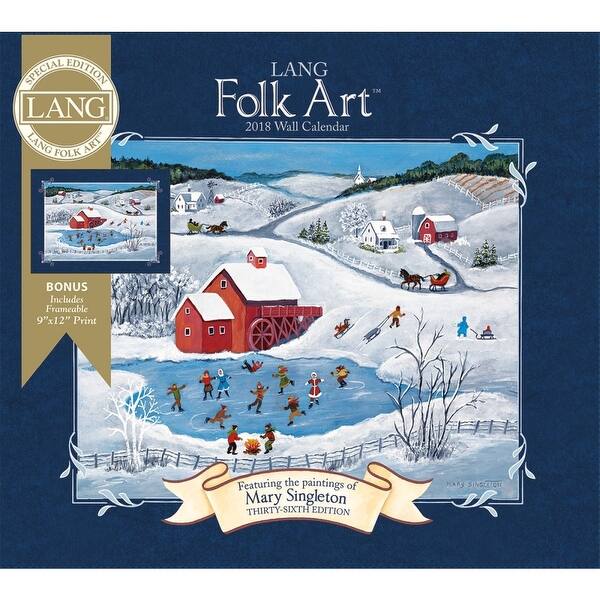 Shop 2018 Lang Folk Art Spec Ed Wall Calendar Overstock 18138230