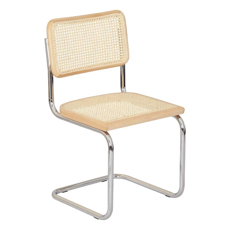 Breuer Chair Company Marcel Breuer Cesca Cane Cantilever Side Chair w/ Chrome Steel Frame (Various Wood & Cane Colors) - All-Natural