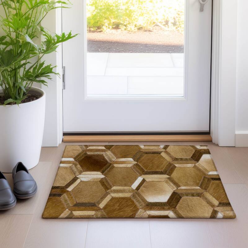 Premium Washable Super Soft Traditional Casual Mayfield Rug - Brown - 1' 8" x 2' 6" - Rectangle