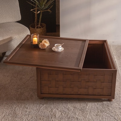 Brown Coffee Table with Storage