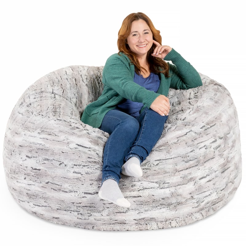 Jaxx 5 Foot Saxx Bean Bag Chair and Lounger for Adults - Synthetic Fur