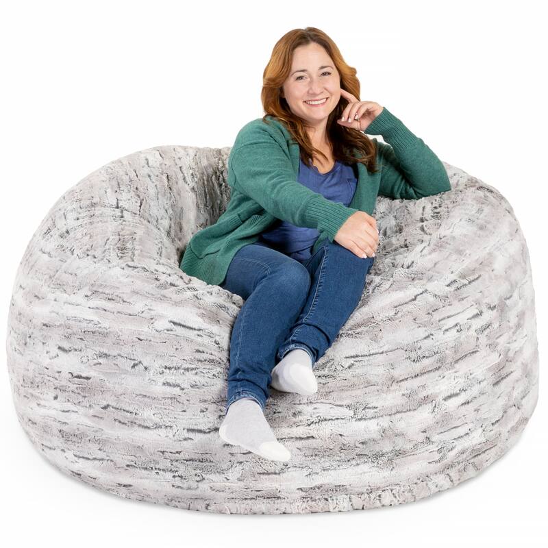 Jaxx 5 Foot Saxx Bean Bag Chair and Lounger for Adults - Synthetic Fur