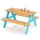 preview thumbnail 4 of 10, Children Outdoor Wooden Table with Bench Seats for Indoor and Outdoor Use - 35" x 14" x 20" (L x W x H)
