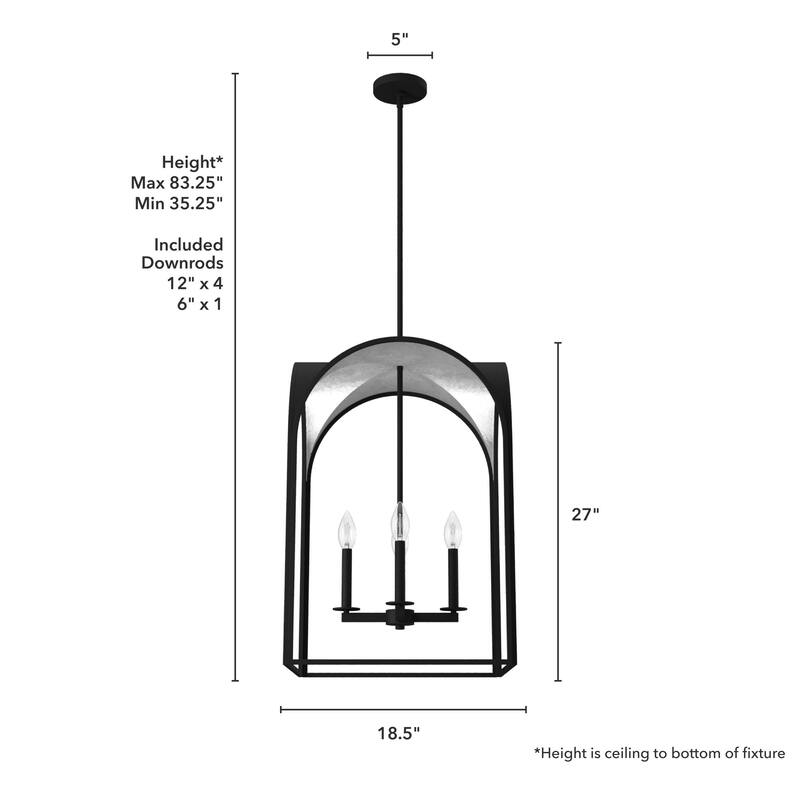 Hunter 18" Dukestown 4-Light Pendant - Kitchen Island, Dining Room, Entry - Industrial, Contemporary, Transitional