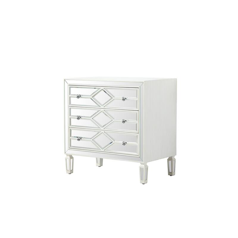 3 Drawer Mirrored Accent Chest