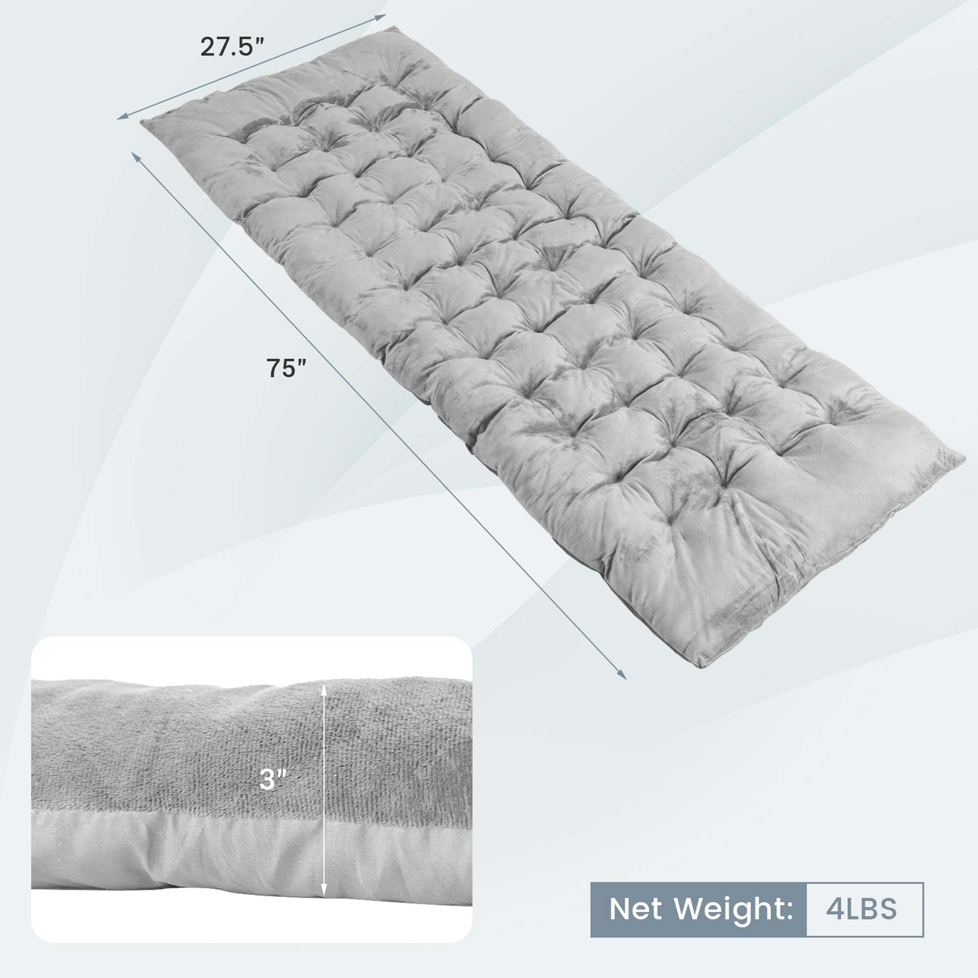 Costway Camping Cot Pad Resting Crystal Velvet Outdoor Lightweight
