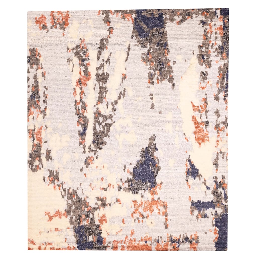 ECARPETGALLERY Hand-knotted Tangier Light Grey Silk, Wool Rug - 8'2 x 9'8