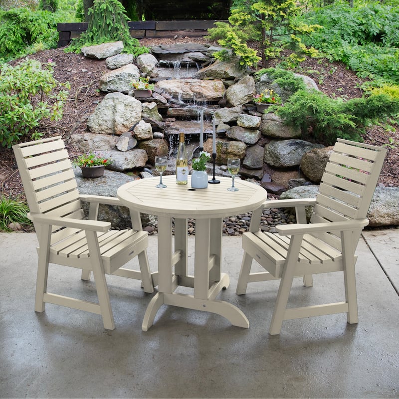 Weatherly 3-piece Outdoor Dining Set - 36" Round Table, Dining-height