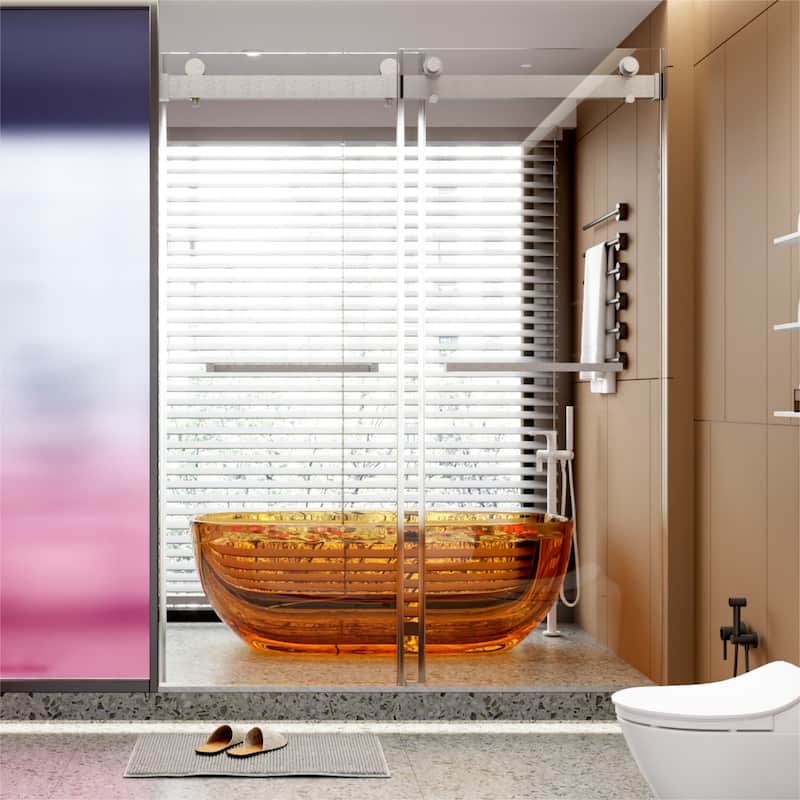 56-60"W x 76"H Frameless Double Sliding Shower Door