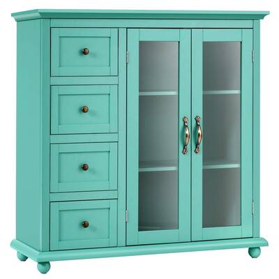 Buffet Sideboard, Wood Storage Cabinet, Console Table with 4 Drawers, 2-Door Credenza, Dining Room Furniture, Buffet Server