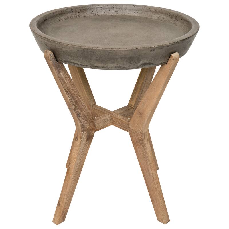 SAFAVIEH Celeste Indoor/ Outdoor End Table (Dark Grey) - 18.1" x 18.1" x 21.2"